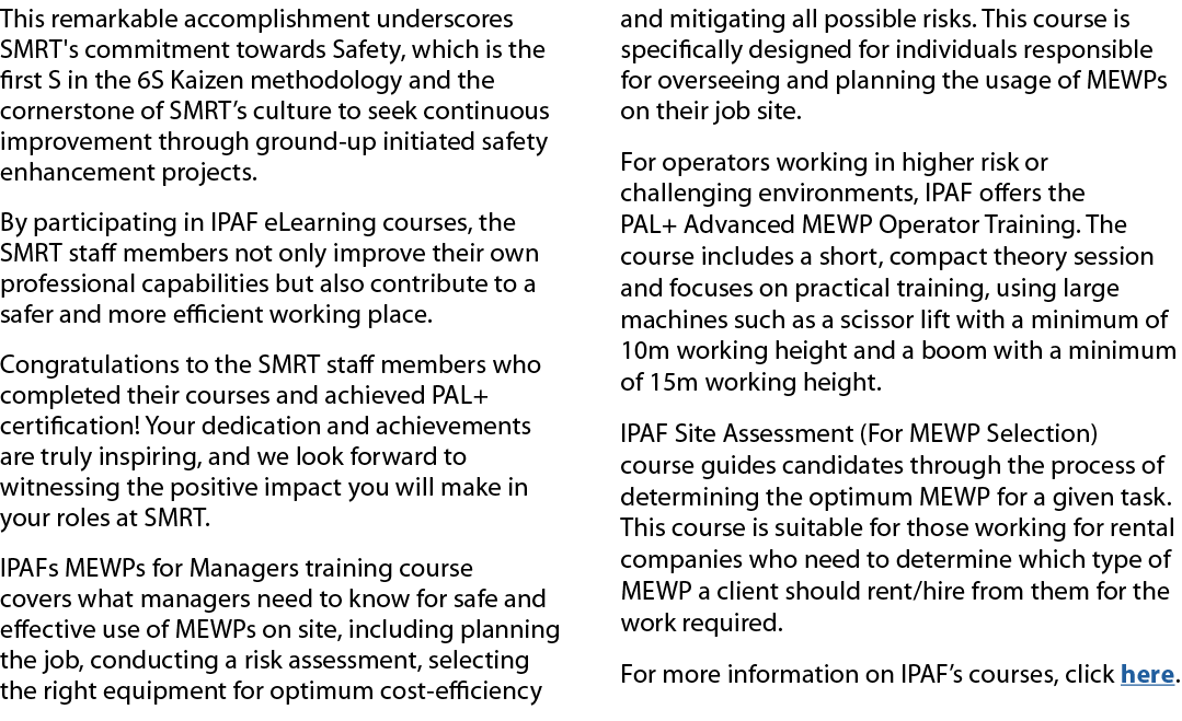 This remarkable accomplishment underscores SMRT's commitment towards Safety, which is the first S in the 6S Kaizen me...