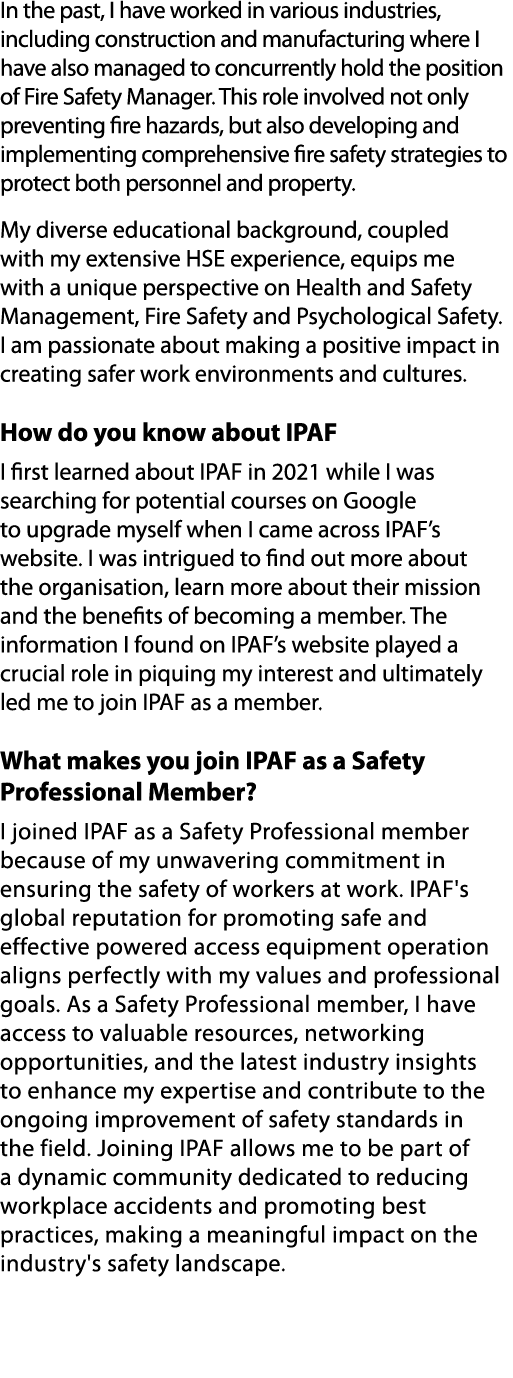 In the past, I have worked in various industries, including construction and manufacturing where I have also managed ...