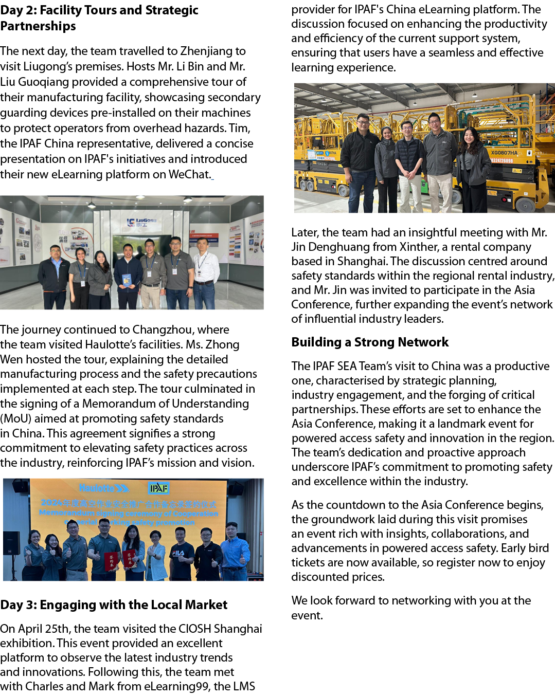 Day 2: Facility Tours and Strategic Partnerships The next day, the team travelled to Zhenjiang to visit Liugong’s pre...