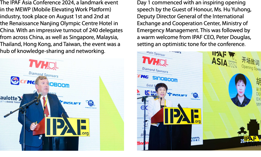 The IPAF Asia Conference 2024, a landmark event in the MEWP (Mobile Elevating Work Platform) industry, took place on ...