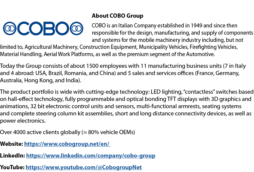 ￼About COBO Group COBO is an Italian Company established in 1949 and since then responsible for the design, manufactu...