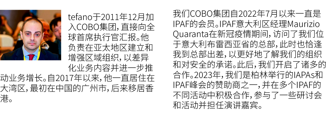 ￼tefano于2011年12月加入COBO集团，直接向全球首席执行官汇报。他负责在亚太地区建立和增强区域组织，以差异化业务内容并进一步推动业务增长。自2017年以来，他一直居住在大湾区，最初在中国的广州市，后来移居香港。 我们COB...