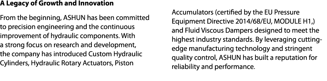 A Legacy of Growth and Innovation From the beginning, ASHUN has been committed to precision engineering and the conti...