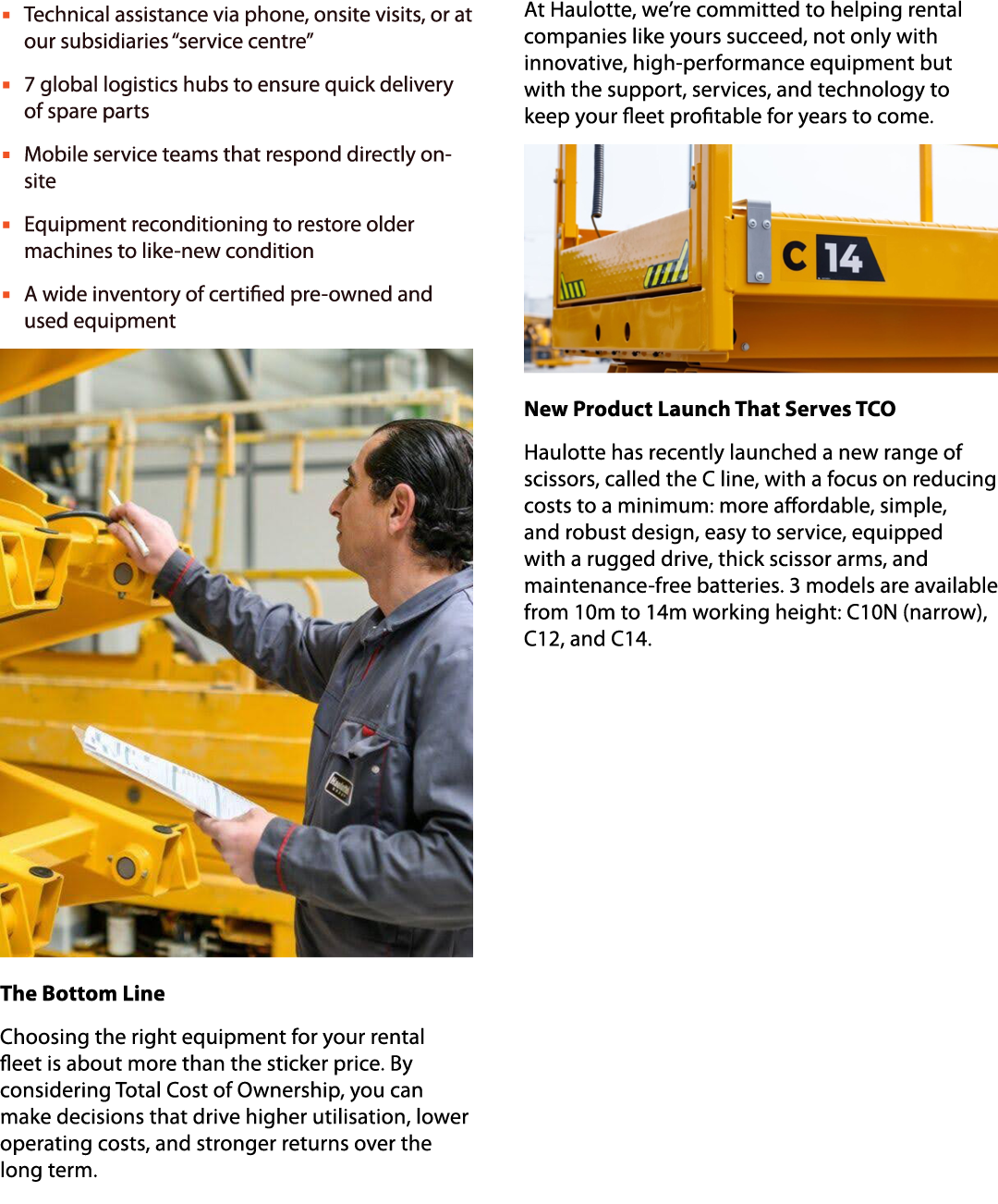 ▪ Technical assistance via phone, onsite visits, or at our subsidiaries “service centre” ▪ 7 global logistics hubs to...