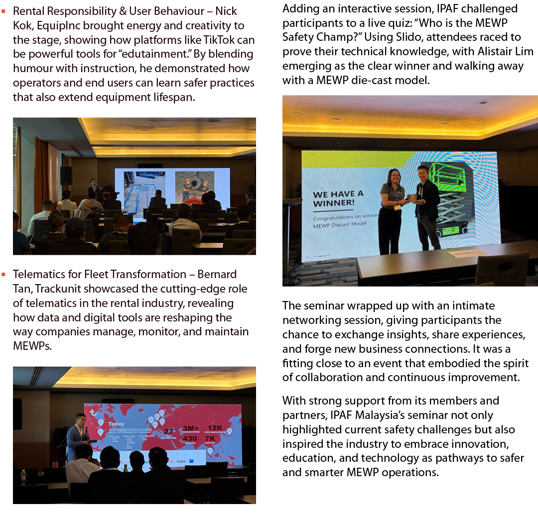 ▪ Rental Responsibility & User Behaviour – Nick Kok, EquipInc brought energy and creativity to the stage, showing how...